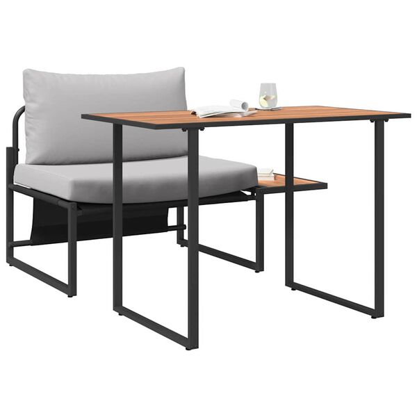 vidaXL Garten Essgruppe 2 pcs Hellgrau Stahl