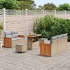vidaXL Gartensofa-set mit Kissen 10 pcs Beige und Hellgrau Poly-Rattan