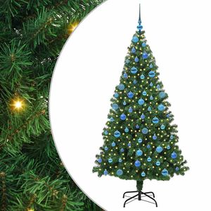 vidaXL Umgedrehter Kunst Weihnachtsbaum mit Kugelset Gr&uuml;n 180 cm PVC