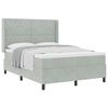 vidaXL Boxspringbett mit Matratze Hellgrau 140 x 200 cm Samt