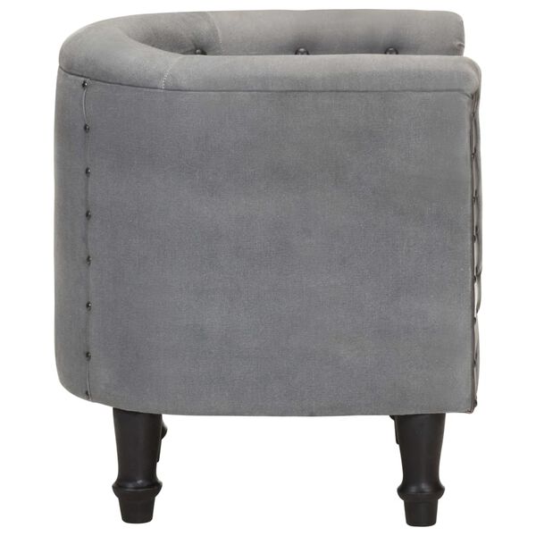 vidaXL Sessel Schwarz Echtleder und Massivholz Mango