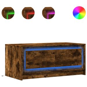 vidaXL LED-Couchtisch R&auml;uchereiche Holzwerkstoff