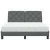 vidaXL Bett mit Matratze Dunkelgrau 120x200 cm Stoff