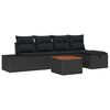 vidaXL Gartensofa-set mit Kissen 6 pcs Schwarz Poly Rattan