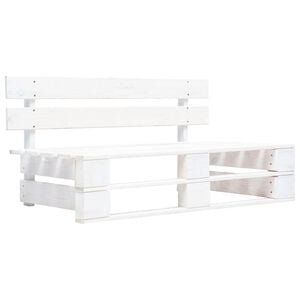vidaXL Outdoor-Bank Paletten Holz Wei&szlig;