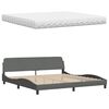vidaXL Bett mit Matratze Dunkelgrau 200x200 cm Stoff