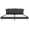 vidaXL Bett mit Matratze Dunkelgrau Stoff 180 x 200 cm