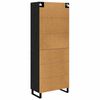 vidaXL Highboard 2 pcs Schwarz Eichen-Optik Engineered Wood und Glas