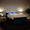 vidaXL Boxspringbett mit Matratze Blau 160x200 cm Samt