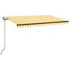 vidaXL Markise Automatisch Einziehbar 400x350 cm Gelb und Weiß