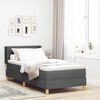 vidaXL Boxspringbett mit Matratze Dunkelgrau 200 x 100 cm Polyester