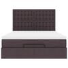 vidaXL Ottoman-Bett mit Matratze Dunkelbraun 140x200 cm Stoff
