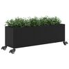 vidaXL Pflanzk&uuml;bel mit Rollen 2 Stk. Schwarz 107x32x38 cm Poly Rattan