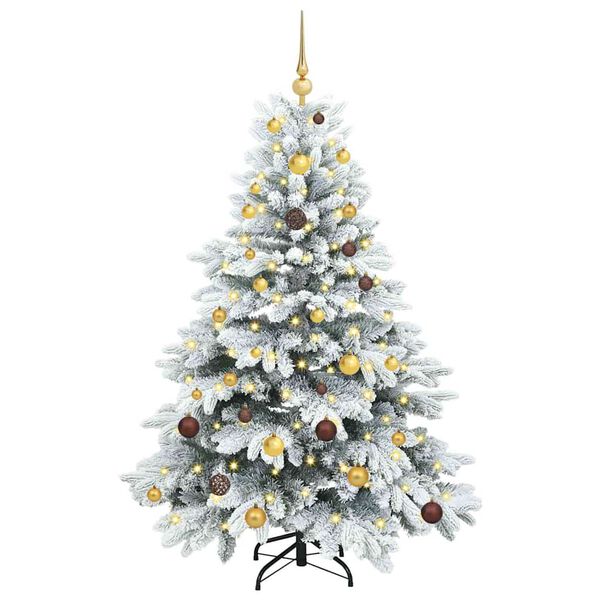 vidaXL K&uuml;nstlicher Weihnachtsbaum mit 150 LEDs Wei&szlig; 150 cm PE und PVC
