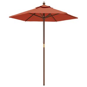 vidaXL Sonnenschirm mit Holzmast Terrakotta 196x231 cm