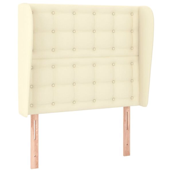 vidaXL Kopfteil mit Ohren Creme 103x23x118/128 cm Kunstleder