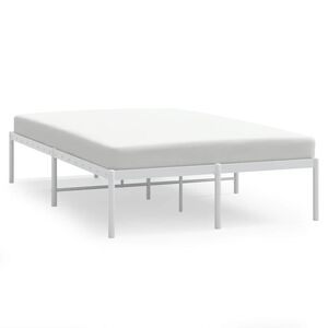 vidaXL Bettgestell Metall Wei&szlig; 135x190 cm