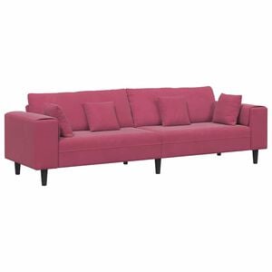 vidaXL Sofa mit Kissen Weinrot 250 x 77 x 76 cm Samt