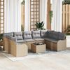 vidaXL Garten-Sofa-Set 10 pcs Beige und Hellgrau Poly Rattan