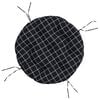 vidaXL Kissen Rund Schwarz Karomuster &Oslash; 60x11 cm Oxford-Gewebe