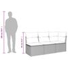 vidaXL Gartensofa mit Kissen 3-Sitzer Braun Poly Rattan