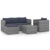 vidaXL 4-tlg. Garten-Lounge-Set Poly Rattan Grau und Anthrazit