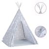 vidaXL Kinder Tipi-Zelt mit Tasche Polyester Grau 115x115x160 cm