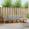 vidaXL Outdoor-Sofagarnitur mit Kissen 5 pcs Nat&uuml;rlich und Hellgrau