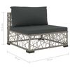 vidaXL 5-tlg. Garten-Lounge-Set mit Auflagen Poly Rattan Grau
