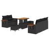 vidaXL Garten-Sofa-Set mit Kissen 8 pcs Schwarz Poly Rattan