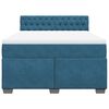vidaXL Boxspringbett mit Matratze Blau 160x200 cm Samt