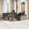 vidaXL Garten-Sofa-Set mit Kissen mit Speicher mit Kissen 13 pcs Grau
