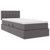 vidaXL Bett mit Stauraum und LED mit LED Grau 90 x 190 cm Kunstleder