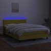 vidaXL Boxspringbett mit Matratze & LED Gr&uuml;n 140x190 cm Stoff