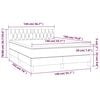 vidaXL Boxspringbett mit Matratze & LED Dunkelgrau 140x190 cm Stoff