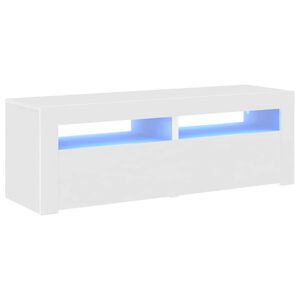 vidaXL TV-Schrank mit LED-Leuchten Wei&szlig; 120x35x40 cm