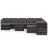 vidaXL 12-tlg. Garten-Lounge-Set mit Kissen Grau Impr&auml;gniertes Holz