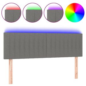 vidaXL LED Kopfteil Dunkelgrau 144x5x78/88 cm Stoff