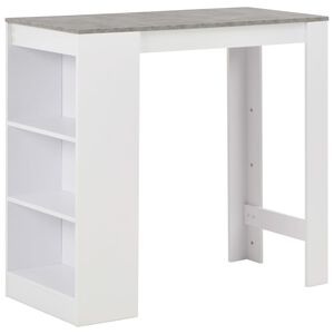 vidaXL Bartisch mit Regal Wei&szlig; 110x50x103 cm