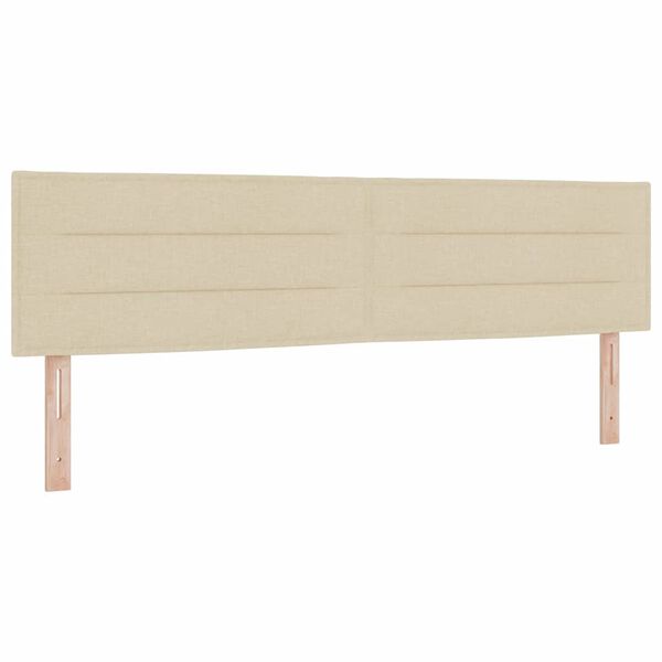 vidaXL Boxspringbett mit Matratze Creme 200 x 180 cm Polyester