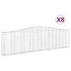 vidaXL Gabionen mit Hochbogen 8 Stk. 400x30x100/120cm Verzinktes Eisen