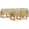 vidaXL Outdoor-Sofagarnitur 7 Stk. Wei&szlig; und Beige Polyester