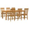 vidaXL Essgruppe 7 stk. Beige Massivholz Eiche