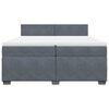 vidaXL Boxspringbett mit Matratze Dunkelgrau 200x200 cm Samt
