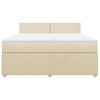 vidaXL Boxspringbett mit Matratze Creme 180x200 cm Stoff