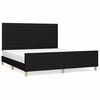 vidaXL Bettgestell ohne Matratze Schwarz 180x200 cm Stoff