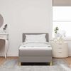 vidaXL Boxspringbett mit Matratze mit Kopfteil Taupe 90 x 200 cm Stoff