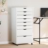 vidaXL Rollschrank mit Schubladen MOSS Wei&szlig; Massivholz Kiefer