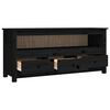 vidaXL TV-Schrank Schwarz 114x35x52 cm Massivholz Kiefer