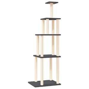vidaXL Kratzbaum mit Sisal-Kratzs&auml;ulen Dunkelgrau 183 cm